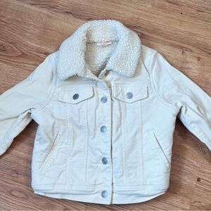 Cat & Jack Cream Jean Jacket with Sherpa Collar